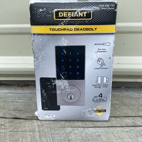 Defiant Slim Satin Nickel Electronic
Touchpad Deadbolt 1009258133 NWOT - Picture 2 of 7